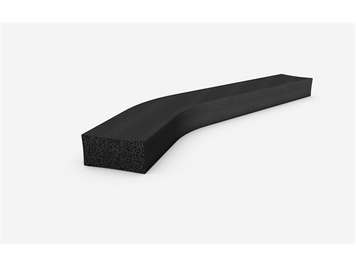 Mikroporézny profil obdĺžnikový, 5x10mm, 2-prúd, hustota 500kg/m3, EPDM, -30°C/+80°C, čierny